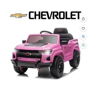 Open Box Chevrolet Pink Kids Ride-On Toy Car with Seat Belt & Lockable Doors
